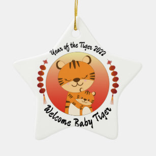Year of the Tiger 2022 New Baby Ceramic Ornament