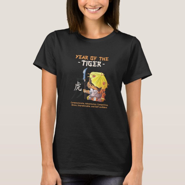 Year Of The Tiger Chinese Zodiac Animal Sign T-Shirt (Front)