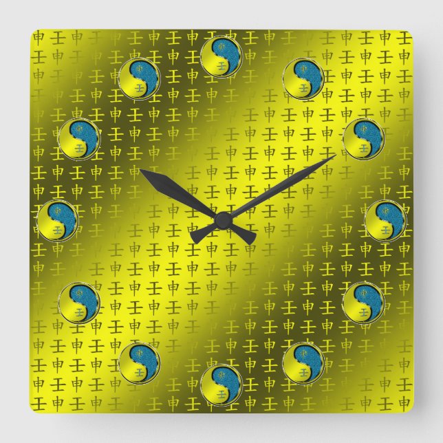 Year of the Water Monkey Square Wall Clock (Front)