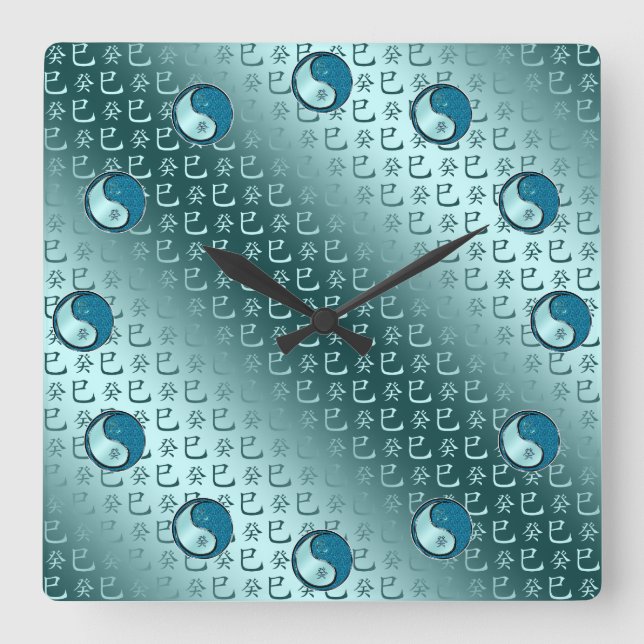 Year of the Water Snake Square Wall Clock (Front)