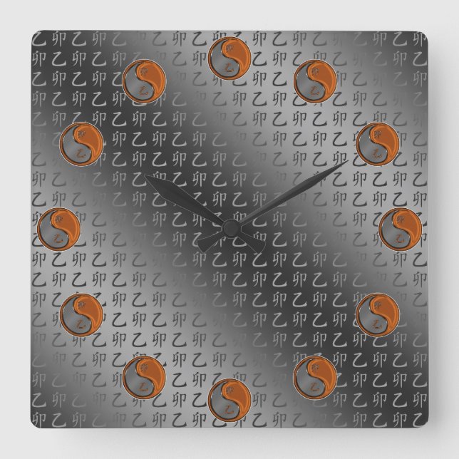 Year of the Wood Rabbit Square Wall Clock (Front)