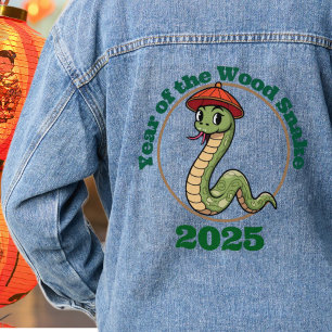 Year of the Wood snake 2025 Lunar Zodiac sign Denim Jacket