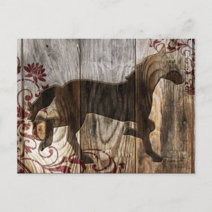 year of the wooden horse holiday postcard