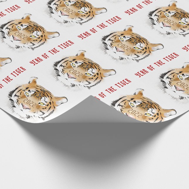 Year of Tiger 2022 Chinese New Year Zodiac Animal Wrapping Paper (Corner)