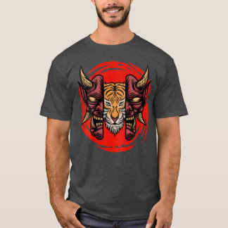 Year of Tiger samurai mask Japanese culture  T-Shirt