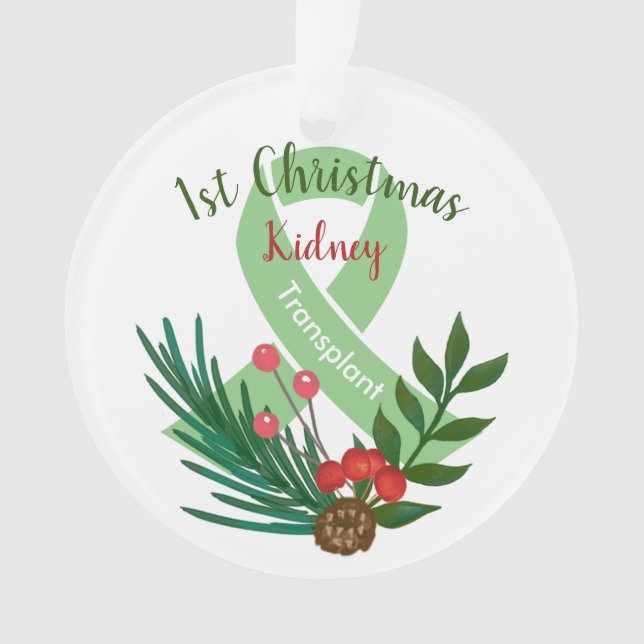 Year of Transplant Christmas Customisable Ornament (Front)