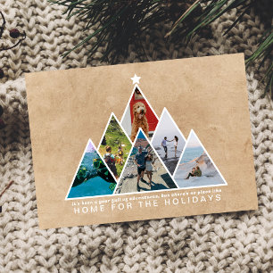 Year of Travel Photo Collage Home for the Holidays Holiday Card