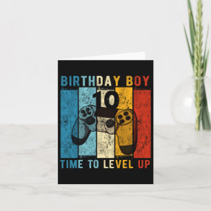 Year Old Birthday Boy 10 Time To Level Up 10th Bir Card