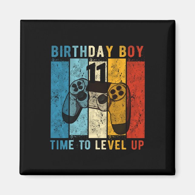 Year Old Birthday Boy 11 Time To Level Up 11th Bir Magnet (Front)