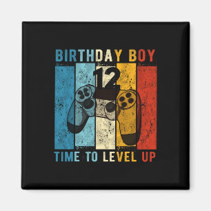 Year Old Birthday Boy 12 Time To Level Up 12th Bir Magnet