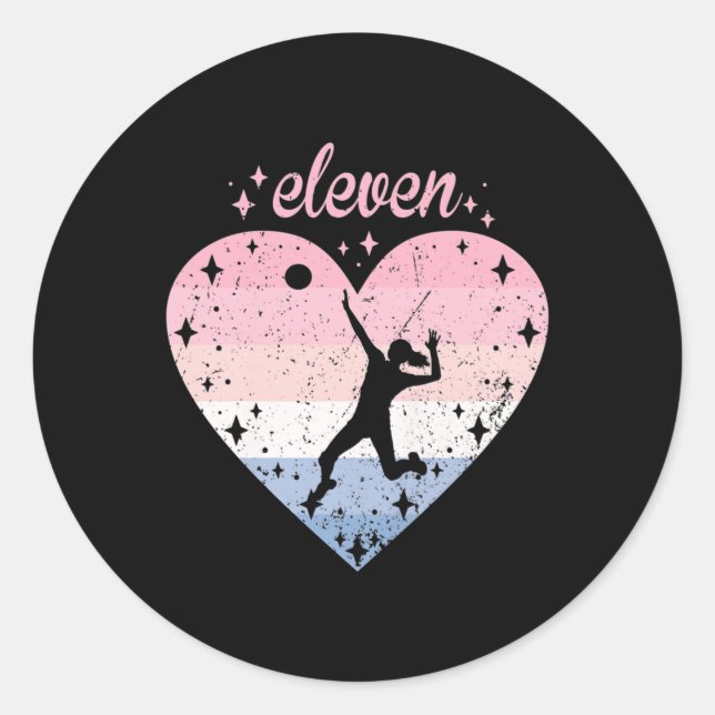 Year Old Cute Volleyball Birthday Girl th Bday   Classic Round Sticker (Front)