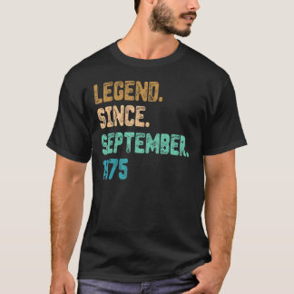 Year Old Legend Since September 1975psd Birthday V T-Shirt