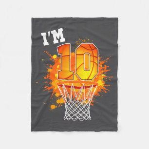 Year Old Lover Basketball 10th 10 Theme Laugh Fleece Blanket