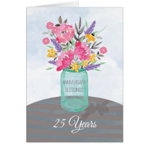 Year Specific Anniversary Blessings Jar Vase