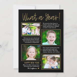 Year Summary Editable Colour New Year Photo Card