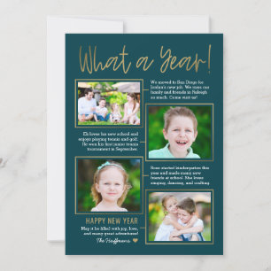 Year Summary Editable Colour New Year Photo Card