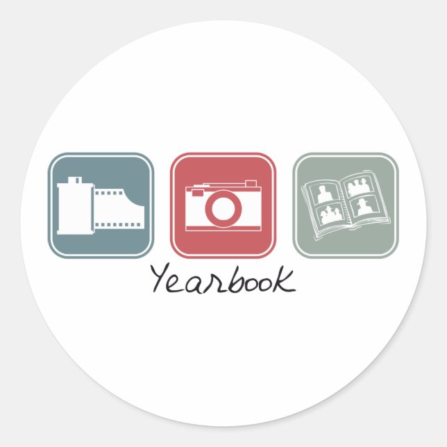 Yearbook (Squares) Classic Round Sticker (Front)
