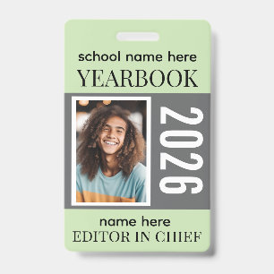 Yearbook Staff Badge Fully Customisable ID Badge