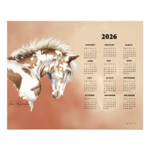 Yearly Calendary Poster Wild Painted Mustang