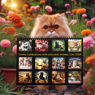 Yearly Celebrations Adorable Holiday Cats 20XX Calendar