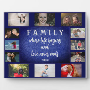Yearly Family Saying Keepsake 12 Photo Collage Plaque