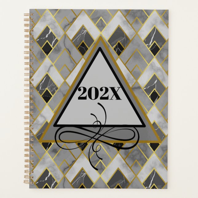 Yearly Modern Marble  Date Planner (Front)