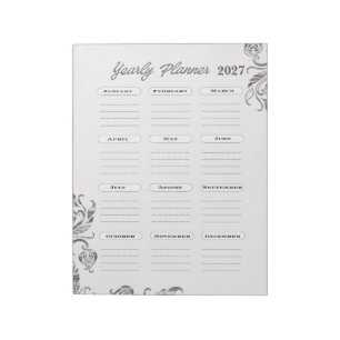 Yearly Planner Calendar Notepad