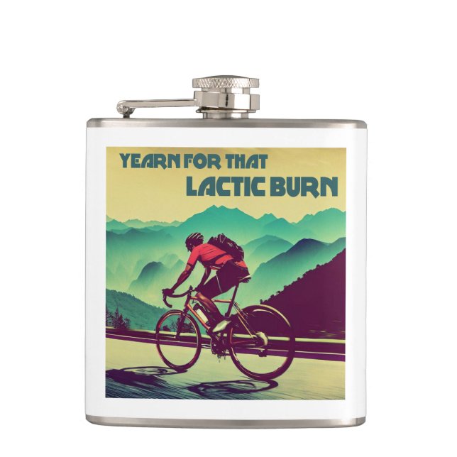 Yearn For That Lactic Burn Cycling Hip Flask (Front)