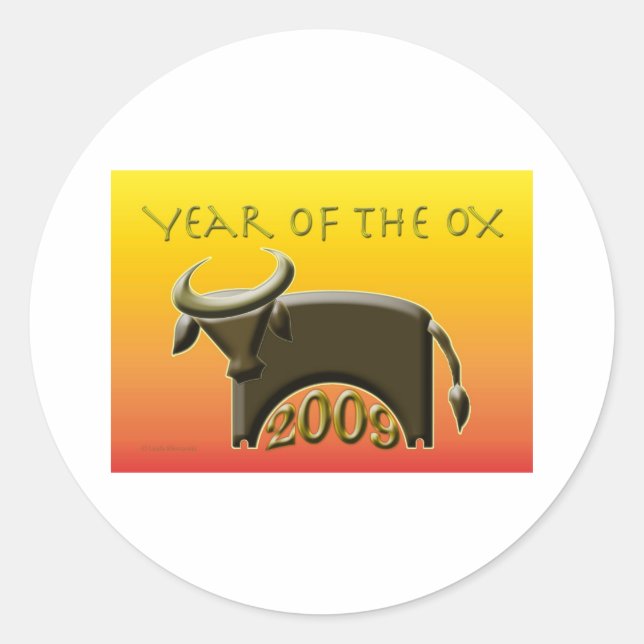 YearOx2009 Classic Round Sticker (Front)