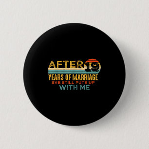 Years 19th Wedding Anniversary Husband 19 6 Cm Round Badge