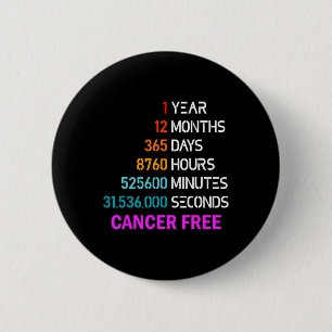 Years Cancer Free Gifts 1 Year Breast Cancer Survi 6 Cm Round Badge