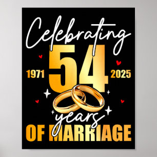 Years Celebrating 1971 54th 54 Marriage Poster