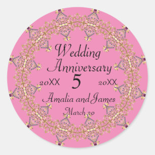 years Wedding Anniversary Gifts for Couples Cong Classic Round Sticker