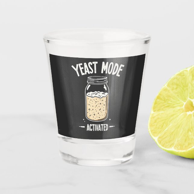 Yeast Mode Activated Baking Cooking Chef  Shot Glass (Front)