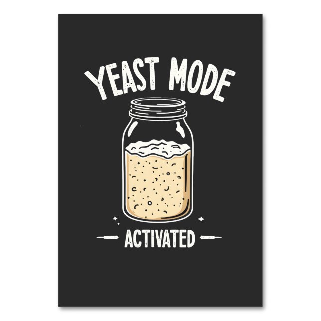Yeast Mode Activated Baking Cooking Chef  Table Number (Front)