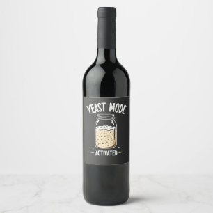 Yeast Mode Activated Baking Cooking Chef Wine Label
