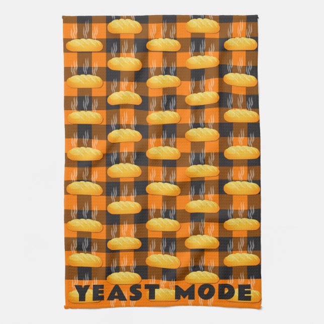 "Yeast Mode" Warm Loaf of Bread - Baker's Tea Towel (Vertical)