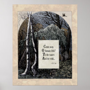 Yeats "The Stolen Child" Victorian Art Poem 16x20 Poster