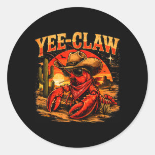 Yee Claw Funny Crawfish Cajun Seafood Festival Classic Round Sticker