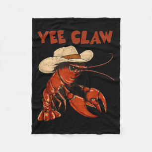 Yee Claw Western Cowboy Crawfish Funny Beach Fleece Blanket