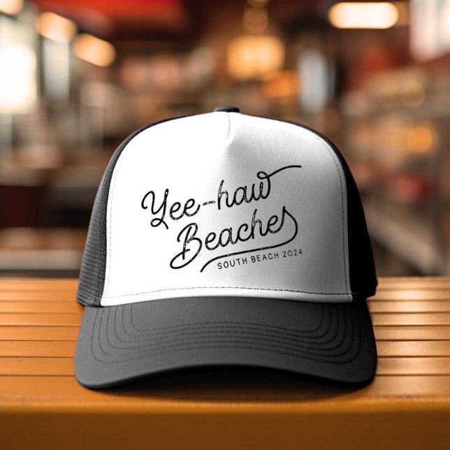 Yee-haw Beaches Custom Matching Spring break Trucker Hat (Spring break's callin', and your squad's answerin' in bohotown trucker style!)