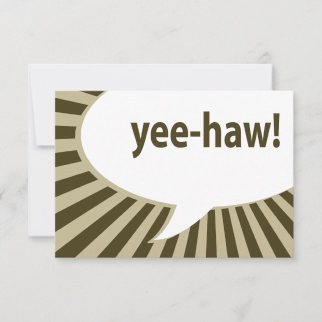 yee-haw! : comic speech bubble invitation (Front)