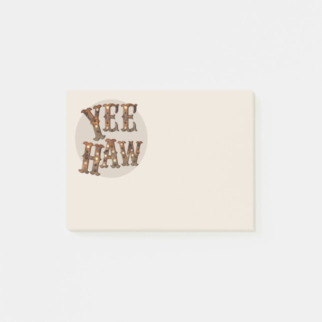 Yee haw cowboy saying western lights post-it notes (Front)