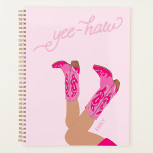 Yee-Haw Cowgirl Boots Custom Name Planner