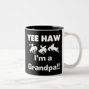 Yee Haw I'm a Grandpa T-shirts and Gifts Two-Tone Coffee Mug