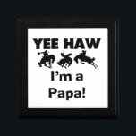 Yee Haw I'm a Papa T-shirts and GIfts Gift Box<br><div class="desc">Yee Haw I'm a Papa T-shirts,  mugs,  cards,  stickers,  announcement buttons,  papa keepsakes,  and other papa apparel and gifts with a buckaroo horse and black or white text design. These papa apparel and gift items are perfect for first time grandparents or seasoned papas of a new arrival!</div>
