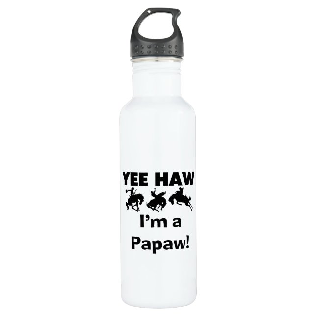 Yee Haw I'm a Papaw Tshirts and 710 Ml Water Bottle (Front)