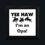 Yee Haw I'm an Opa T-shirts and Gifts Gift Box<br><div class="desc">Yee Haw I'm an Opa T-shirts,  mugs,  cards,  stickers,  announcement buttons,  opa keepsakes,  and other opa apparel and gifts with a buckaroo horse and black or white text design. These opa apparel and gift items are perfect for first time grandparents or seasoned opas of a new arrival!</div>