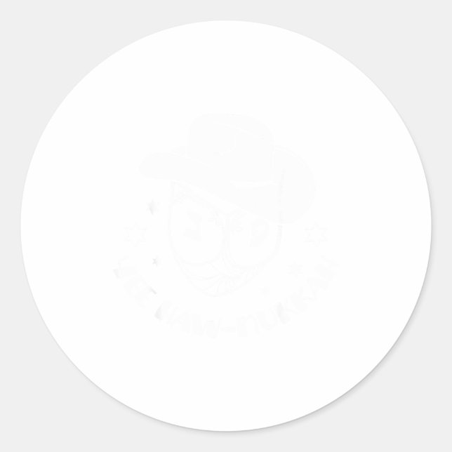 Yee Haw-nukkah Hanukkah Chanukah Dreidel Festival  Classic Round Sticker (Front)