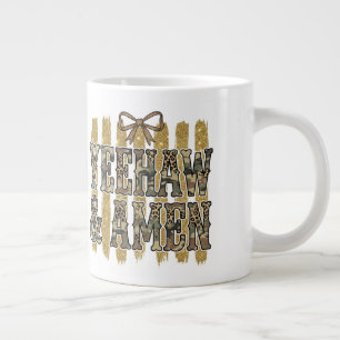 Yeehaw Amen South Western Cowgirl Christian  Large Coffee Mug